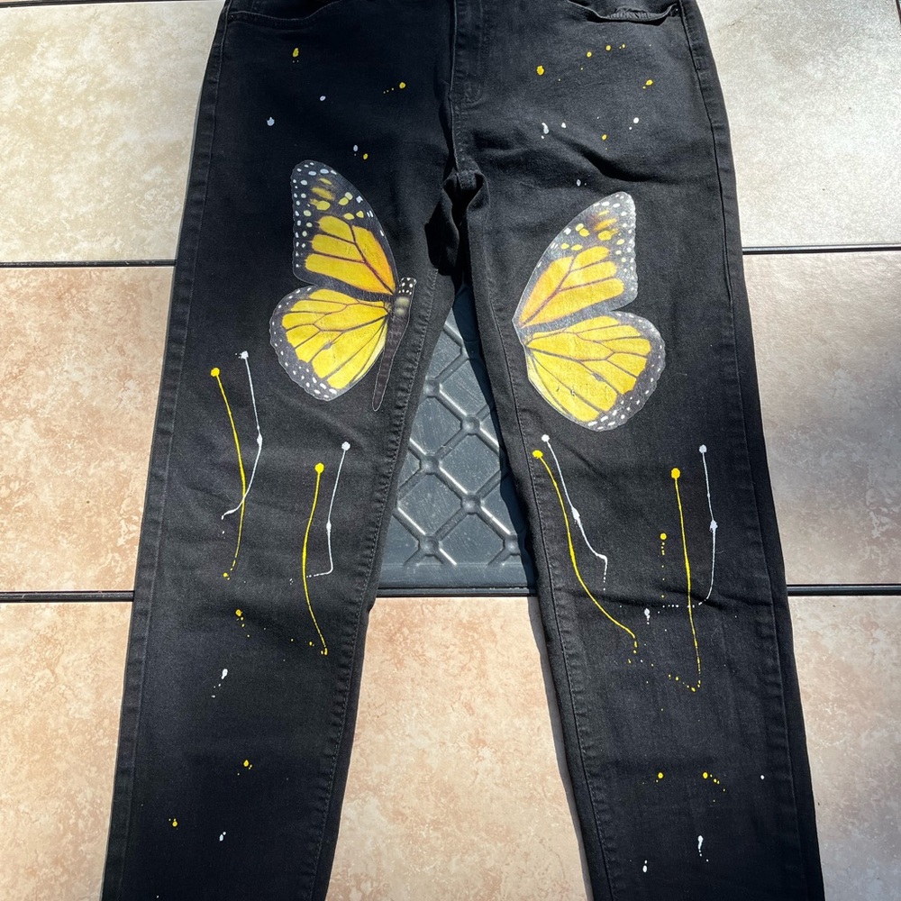 Shein Butterfly Jeans ONE TIME WEAR